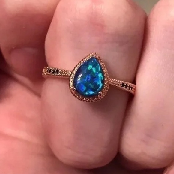 Fragrant Jewels Blue Opal Lovely Ring - Size 8 - Picture 8 of 10